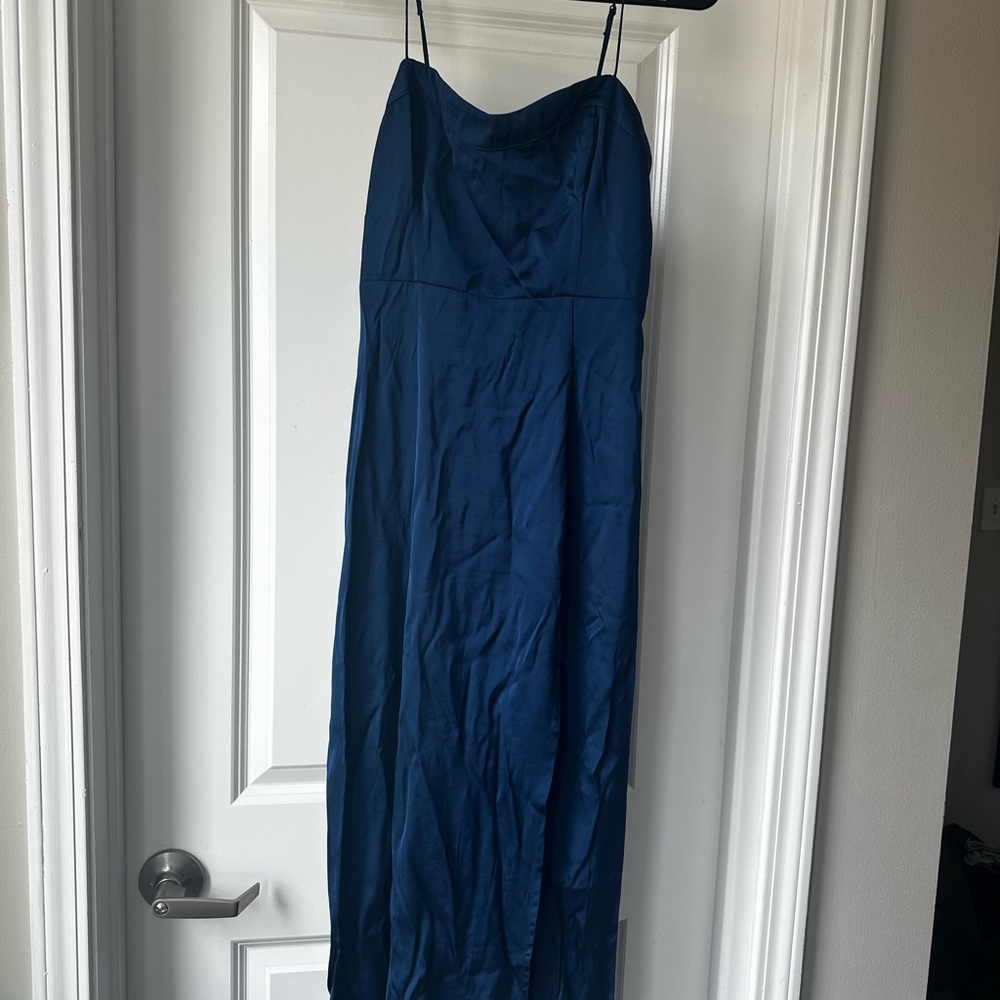 Navy blue silk dress